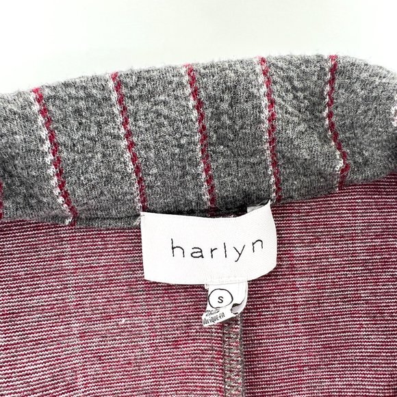 Anthropologie Harlyn Blazer Sweater Womens Small Gray Knit Striped Pockets Long - Picture 2 of 5